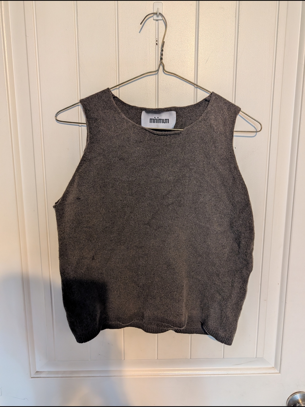 Minimum Charcoal Gray Sleeveless Knit Tank
